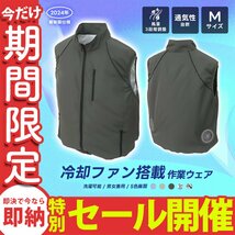 【数量限定セール】空調作業服 Mサイズ クールベスト 空調ベスト 洗える 軽量 扇風機 作業服 ベスト ゴルフウエア 熱中症対策 空調 グレー_画像1