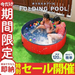 【数量限定セール】家庭用 ビニールプール キッズプール 120cm 折りたたみ 空気入れ不要 ボール ペット 子供 プール 水遊び 熱中症予防