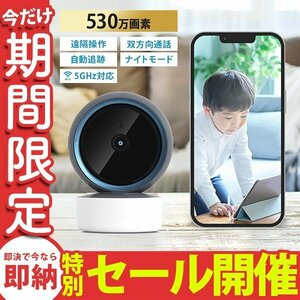 【数量限定セール】防犯カメラ ペットカメラ 夜間OK 屋内 見守りカメラ スマホ対応 ワイヤレス 自動追跡 遠隔操作 録画 防犯対策 5GHz対応