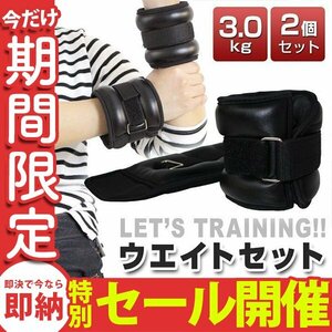 [ limited amount sale ] list weight 3.0kg 2 piece set .tore ankle weight weight -ply . training wristband 