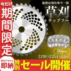 【数量限定セール】 チップソー 替え刃 50枚セット 草刈機用 草刈 刃 草刈機 草刈り機 替え刃 草刈チップソー 替刃 刈払 230mm×36P