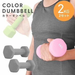  dumbbell 2kg 2 piece set color dumbbell iron dumbbells weight training .tore diet .tore diet gray new goods unused 