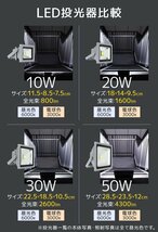 LED投光器 50W 昼光色 6000K PSE取得 4300LM 防塵 防水 IP65 AC電源コード付 広角 省エネ 看板 屋外 ライト 作業灯 防犯 1年保証 新品_画像9