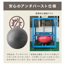 バランスボール 65cm 洗えるカバー付 空気入れポンプ付 ヨガボール 体幹トレーニング フィットネス エクササイズ 筋トレ ダイエット 椅子_画像6