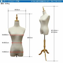 トルソー マネキン 7号 女性 猫脚 木製 レディース ディスプレイ 全身 洋裁 腕無し ショップ ディスプレイ インテリア 洋服 展示 店頭_画像6