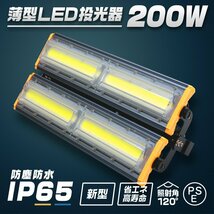 LED投光器 200W 12個セット 屋外 防水 作業灯 防犯 ワークライト 看板照明 昼光色 アース付 3ｍ ケーブル コンセント付 PSE 一年保証_画像2