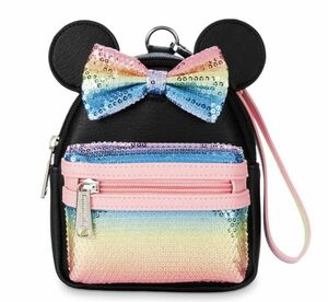 【Loungefly リスレット】ディズニー パーク ラウンジフライ 虹色 スパンコール ミニ バッグ WDW Disney Wristlet リストレット