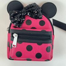 【Loungefly リスレット】ディズニー パーク ラウンジフライ 水玉ピンク スパンコール ミニ バッグ WDW Disney Wristlet PINK リストレット_画像4