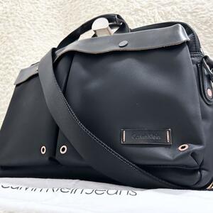 A4 possible Calvin Klein Calvin Klein men's business bag briefcase tote bag 2way 2. diagonal .. inset enhancing possible leather black 