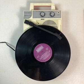 y4210 COLUMBIA ポータブル レコードプレーヤー GP-3 コロムビア レコード LP 小型 当時物 レトロ 動作確認済 中古の画像10