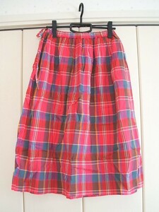 sa man sa Moss Moss *ma gong s check side ribbon skirt * pink * tag attaching 