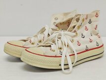 [16B-64-013-1] CONVERSE コンバース オールスター ハイカットスニーカー いかり柄 マリン サイズ23cm ホワイト_画像1