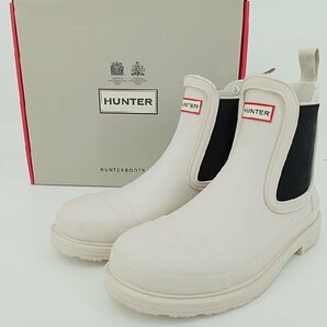 [16A-64-062-2] HUNTER ハンター レインブーツ W COMMAND CHELSEA BOOT WFS1018RMA サイズUS7 ホワイトの画像1