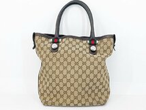 [14B-64-028-1] Gucci グッチ GGキャンバス トートバッグ ハンドバッグ_画像1