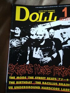 DOLL 2009年1月号EXTREME NOISE TEROR THE MODS ザ・ストリートビーツ　アナーキーTHE BIRTHDAY THE BACILLUS BRAINS亜無亜危異ザ・モッズ