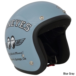 【在庫あり 即納】MOONEYES ムーンアイズ Fly with MOON ジェットヘルメット OMH-029 Blue/Gray FREE(57～60cm) ブルーグレー