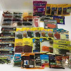 〇V386〇新品＆中古 釣具 ワーム 大量 まとめ セット BUG ANTS ECOGEAR AQUA POWERBAIT MANATEE86 POWER SHAD deps JACKALL Gary Yamamotoの画像1