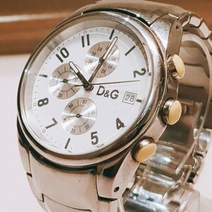 [Красивые товары × Работа] Dolce &amp; Gabbana Dolce &amp; Gabbana Sandpiper Sandpiper Watch Chronograph Men Rare Dolgaba