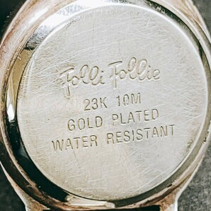 【稼働品】Folli Follie フォリフォリ GOLD PLATED 23K 刻印 腕時計 白文字盤 クォーツ レディース 時計 ゴールド アンティークの画像9