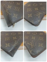 LOUIS VUITTON モノグラム ポルトパピエジップ2つ折財布 ラウンドファスナー ルイヴィトンM61207　【ボタンフックに難有り】_画像5