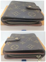 LOUIS VUITTON モノグラム コンパクトジップ 二つ折り 財布 ルイヴィトン ウォレット M61667_画像3