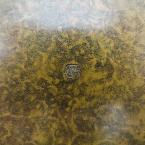 K6052 生駒製 純銀縁 黄銅銘々盆 5客 皿 銅器 銀器 在銘 刻印 共箱 約457.1g 南鐐 金属工芸 茶道具 SE03の画像5
