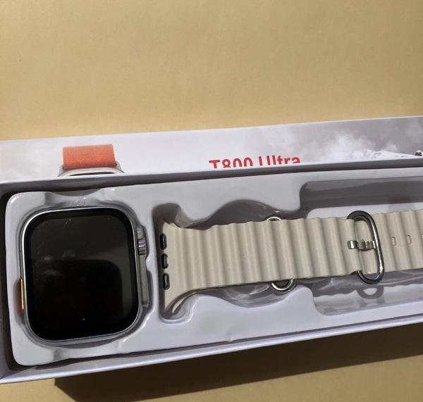 【即納】最新型 スマートウォッチ ULTRA グレー ラバー ベルト 日本語 Bluetooth 健康管理 防水 通話 Android iPhone （Apple Watch代替）