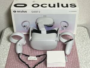 META Oculus QUEST2 64gb リンクケーブルUSB-C 5Mのおまけ付きです。動作確認済み 清掃済み　VRヘッドセット