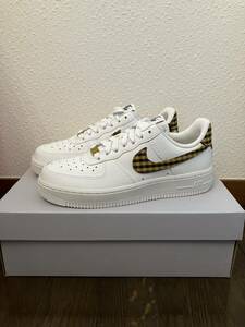 NIKE ナイキ　エアフォース1 ロー　ウィメンズ25cm ギンガムチェック　AIR FORCE 1 LOW レディース　ホワイト　イエロー