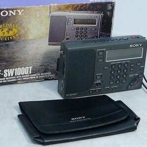 K601503*4A▲SONY/ソニー ステレオカセットレコーダー ラジオカセットレコーダー ICF-SW1000T FM/AM ラジカセ 昭和レトロ 箱付の画像1