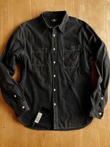 RRL ブラックインディゴポルカドットシャツ M 天然インディゴ染め ラルフローレンビンテージ