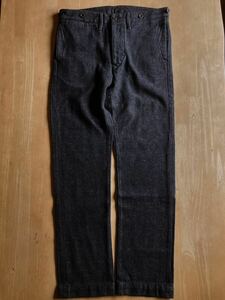 名作 RRL ブラックインディゴツイードパンツ 31 HAYWARD TROUSER 天然インディゴのコットンツイード ラルフローレンビンテージ