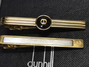  Dunhill silver d Logo 2 point tiepin necktie pin Thai bar 