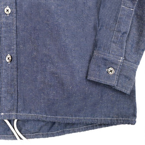 新品 XSサイズ 定価3.1万 ナナミカ シャンブレー素材 インディゴ 長袖シャツ CPOジャケット nanamica Chambray CPO Shirt Jacket■SUAS342の画像4