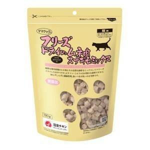 【送料無料】フリーズドライのムネ肉スナギモミックス　猫用　130g