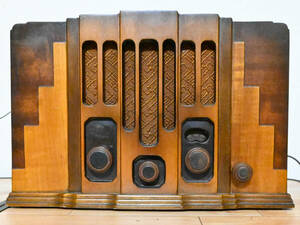 RCA Victor 1933 year of model 115 type Skyscraper 2 band 5 lamp super (58-2A7-57-2A5-80)a-ru* deco maintenance goods middle wave obi reception excellent circuit map have 