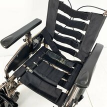 松下電工株式会社 NAiS モジュラー車椅子 車いす 車イス flexy フレキシー 座幅38/40cm 100kgまで 2003年製 ブラック [U12492]_画像3