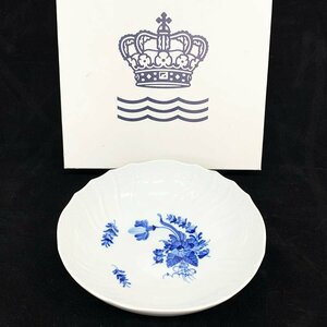 未使用品 ROYAL COPENHAGEN ロイヤルコペンハーゲン ブルーフラワー ボウル プレート 深皿 箱付き [M11576]