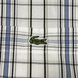 LACOSTE(ラコステ)半袖 ボタンダウンシャツ チェック柄 ワニロゴ メンズ3 ブルー系/ホワイト/他の画像5