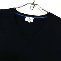 LANVIN en Bleu(ランバン オン ブルー)長袖カットソー Vネック ロンT メンズ48 ブラック_画像4