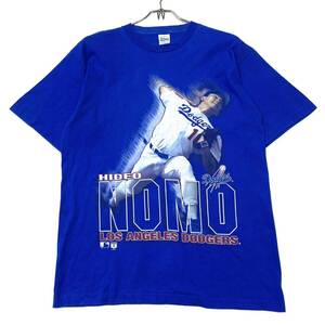 USA製 95th SALEMボディ Los Angeles Dodgers/ドジャース Tシャツ 野茂英雄 メンズL ブルー ロサンゼルスドジャース 90's古着