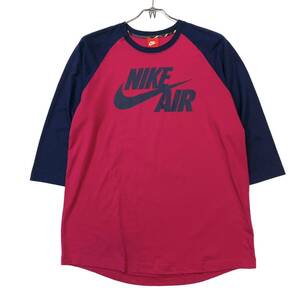 NIKE/ナイキ ラグランTシャツ 七分袖 メンズXXL ネイビー/ヴィヴィッドピンク系 大きいサイズ