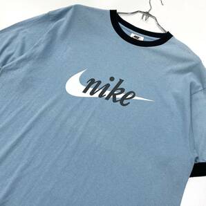 USA製 NIKE/ナイキ リンガーネックTシャツ メンズL ライトブルー/ネイビーの画像5
