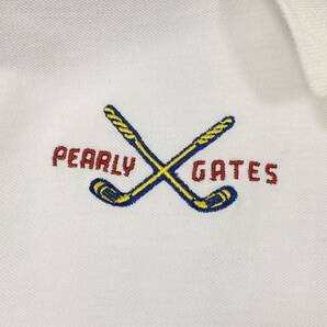 PEARLY GATES(パーリーゲイツ)半袖ポロシャツ アップリケロゴ 鹿の子 メンズ7 ホワイトの画像5