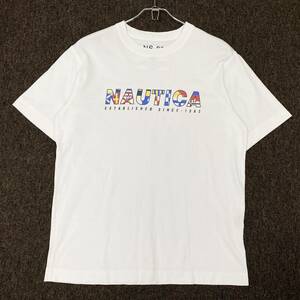 NAUTICA(ノーティカ)半袖Tシャツ プリントロゴ メンズM ホワイト