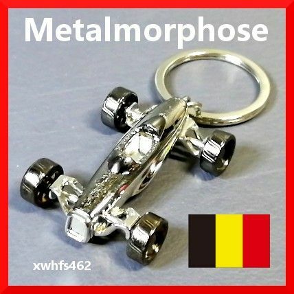 送料無料 Metalmorphose メタルキーホルダー レーシングカー スーパーカー ベルギー製 金属製 キーリング チャーム