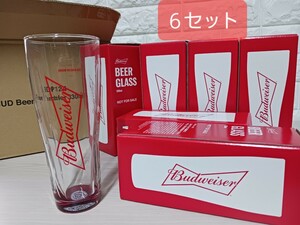 未使用　非売品 Badweiser バドワイザー　ビアグラス　330ml 6セットグッズ　コップ　ビール　beer　020240325-3