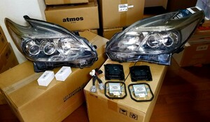 極美品! 30後期プリウス LEDヘッドライト全部付き 変換ハーネス用意可能 コンピューター付きバラスト付き 国内トヨタ純正品 左右フルセット