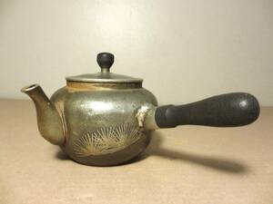錫製　急須　錫半　昔直し有り　煎茶道具