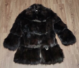  fur coat Brown semi long 